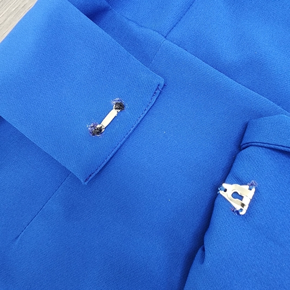 Blue One-Shoulder Belted Midi Dress - Picture 5 of 9